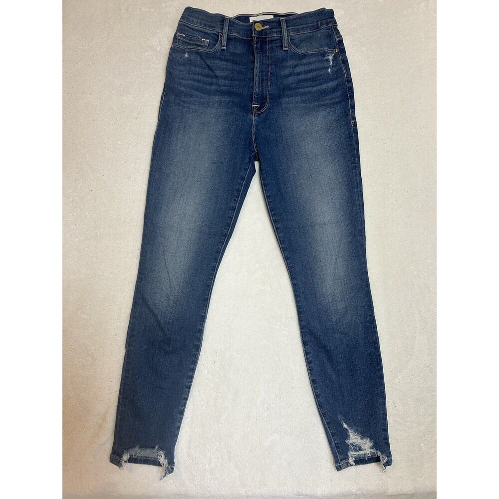 FRAME Ali High Rise Cigarette Skinny Fit blue Denim Jeans Womens Sz 27